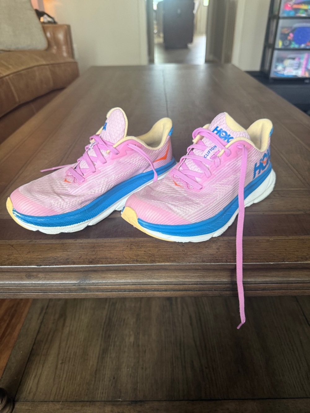 Hoka Pink Blue Yellow Women's Running Shoes